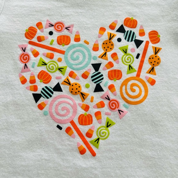 Cat & Jack Toddler Girls Halloween Candy Heart Short Sleeve Tee Size 3T - Picture 3 of 5